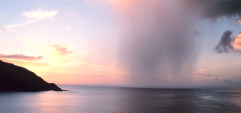 http://commons.wikimedia.org/wiki/File:A_rain_shaft_pierces_a_tropical_sunset_as_seen_from_Man-of-War_Bay_-_NOAA.jpg